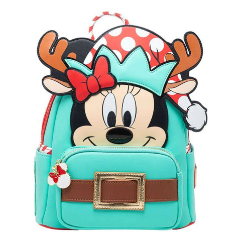 Loungefly Disney Light Up Mickey Mouse and Minnie Mouse Reindeer Cosplay Mini Backpack
